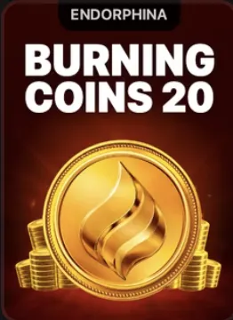 Capa da slot Burning Coins 20 com moedas em chamas